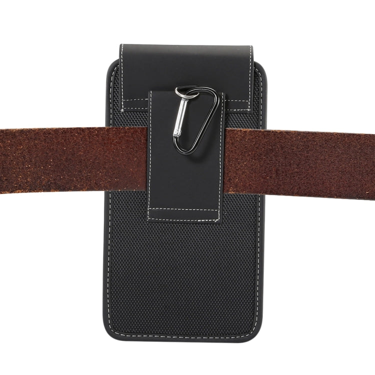 Universal Hanging Waist Oxford Cloth Case with Carabiner for 4.7-5. 2 inch Mobile Phones(Black)