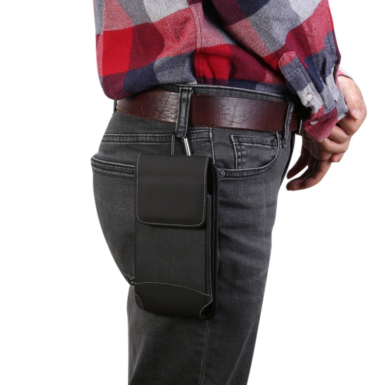 Universal Hanging Waist Oxford Cloth Case with Carabiner for 4.7-5. 2 inch Mobile Phones(Black)