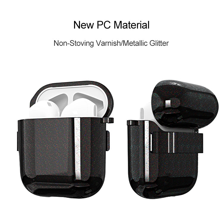 For AirPods 1 / 2 Metal Glitter PC Wireless Earphone Protective Case