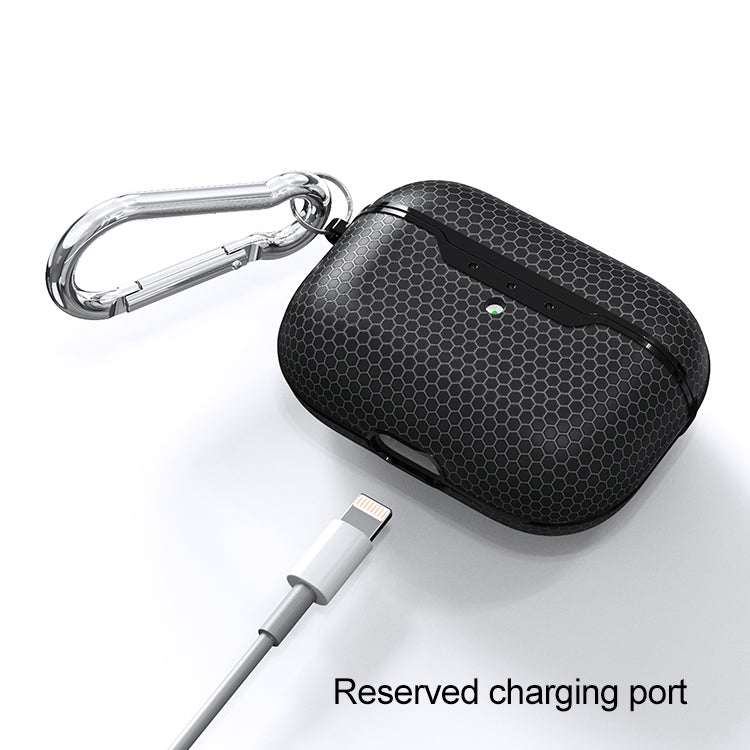 For AirPods Pro TPU Football Texture Wireless Earphone Protective Case (Black)