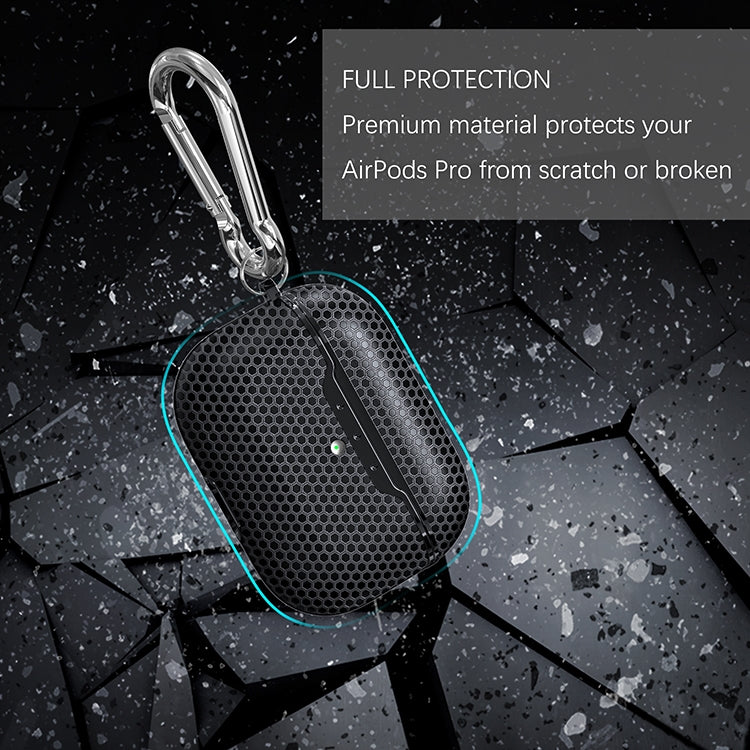 For AirPods Pro TPU Football Texture Wireless Earphone Protective Case (Black)