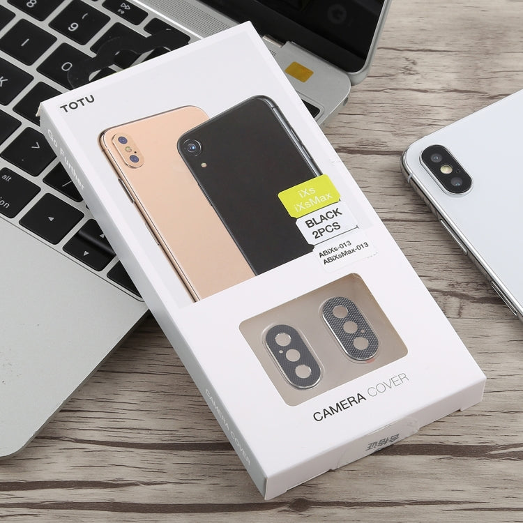 2 PCS TOTUDESIGN Rear Camera Lens Protection Ring Cover for iPhone XS