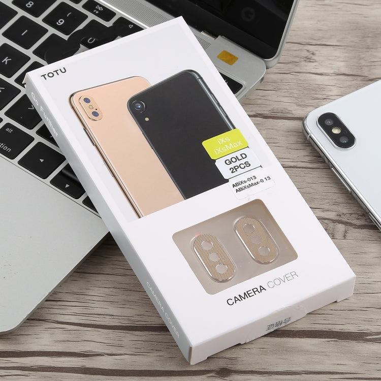 2 PCS TOTUDESIGN Rear Camera Lens Protection Ring Cover for iPhone XS