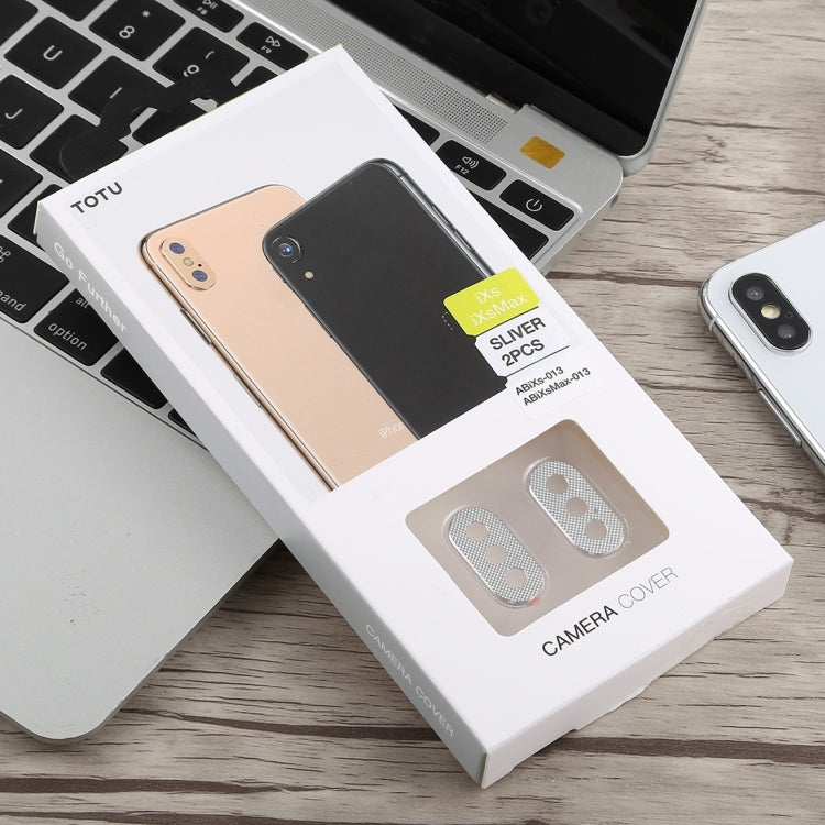 2 PCS TOTUDESIGN Rear Camera Lens Protection Ring Cover for iPhone XS