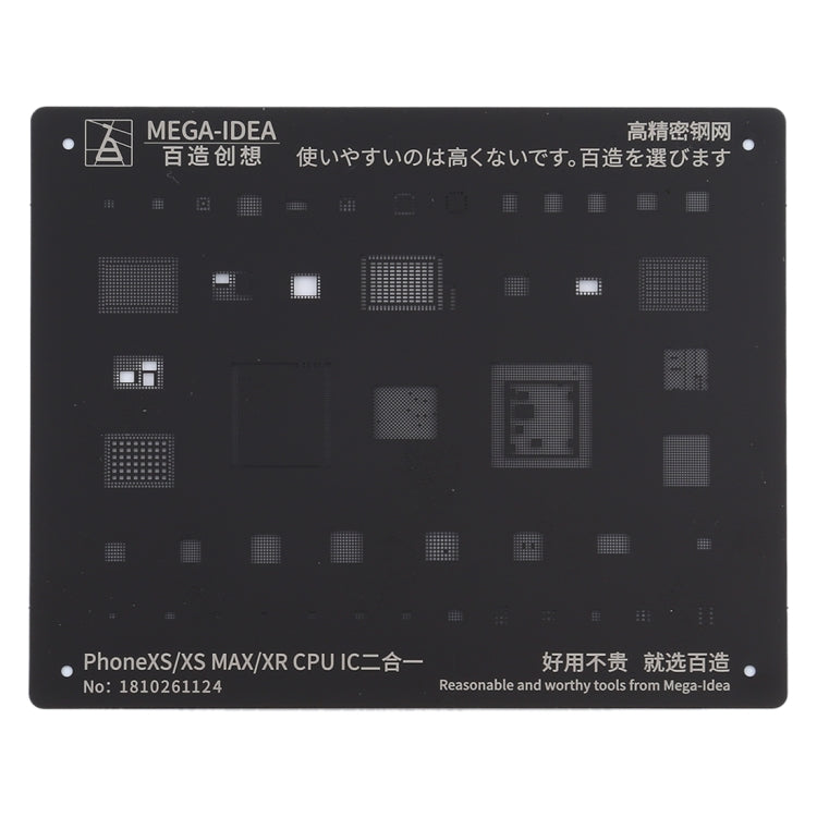 QIANLI MEGA-IDEA For iPhone XS / XS Max / XR Mobile Phone Rework Repair BGA Reballing Black Stencils