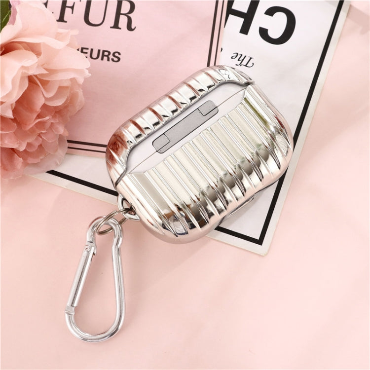 For AirPords Pro Bluetooth Earphone Electroplating Suitcase Protective Case with Buckle
