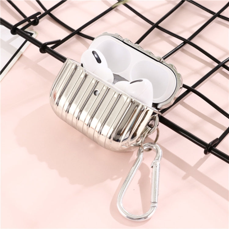 For AirPords Pro Bluetooth Earphone Electroplating Suitcase Protective Case with Buckle