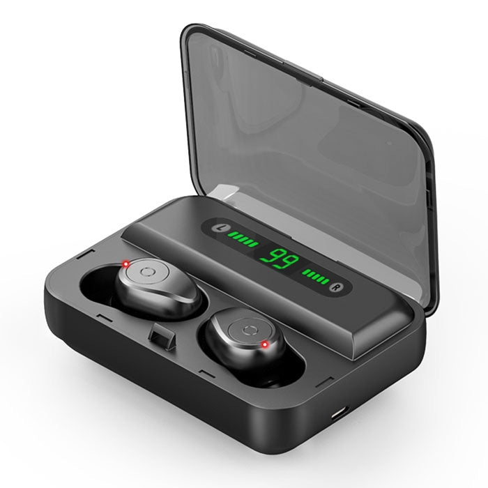F9 TWS V5.0 Binaural Wireless Stereo Bluetooth Headset with Charging Case and Digital Display