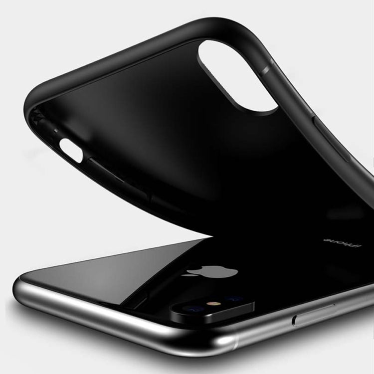 For iPhone X / XS TOTUDESIGN Slim Series Carbon Fiber Texture TPU Protective Case with Holder
