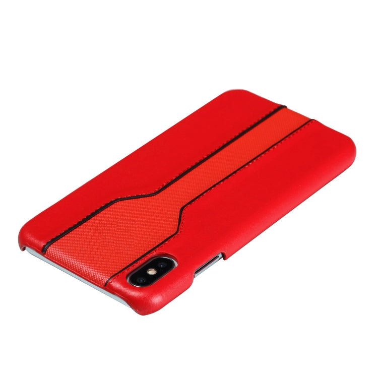 For iPhone X / XS Diamond Texture PC + PU Leather Case