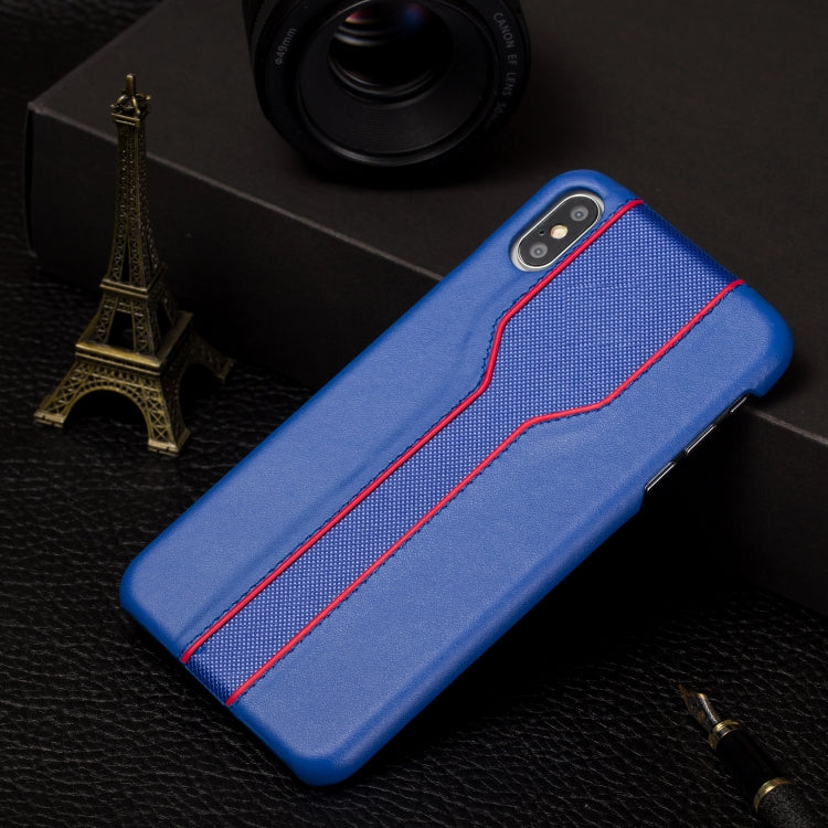 For iPhone X / XS Diamond Texture PC + PU Leather Case