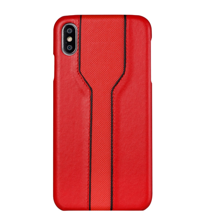 For iPhone X / XS Diamond Texture PC + PU Leather Case