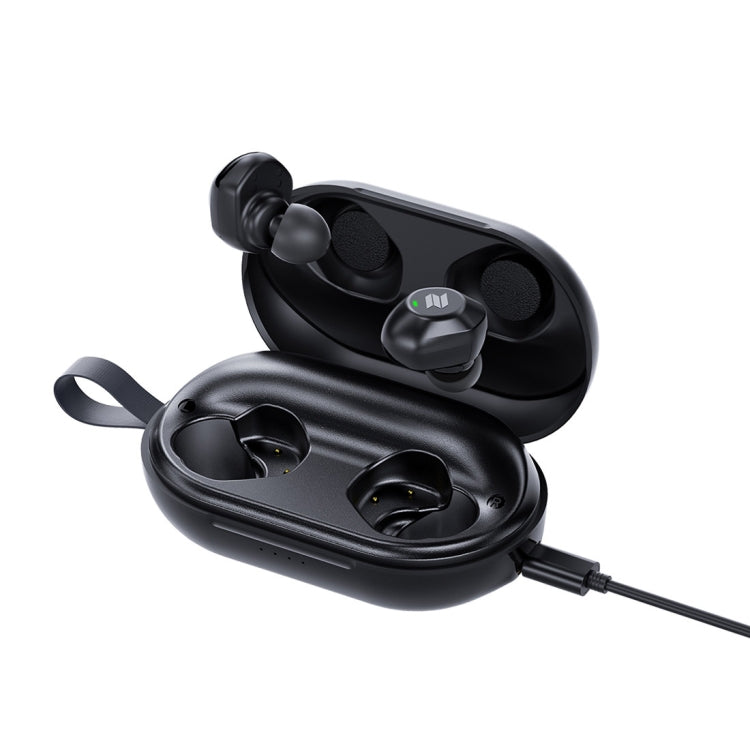 ROCK EB80 Bean TWS Bluetooth 5.0 Wireless Active Noise Cancelling Earphone(Black)