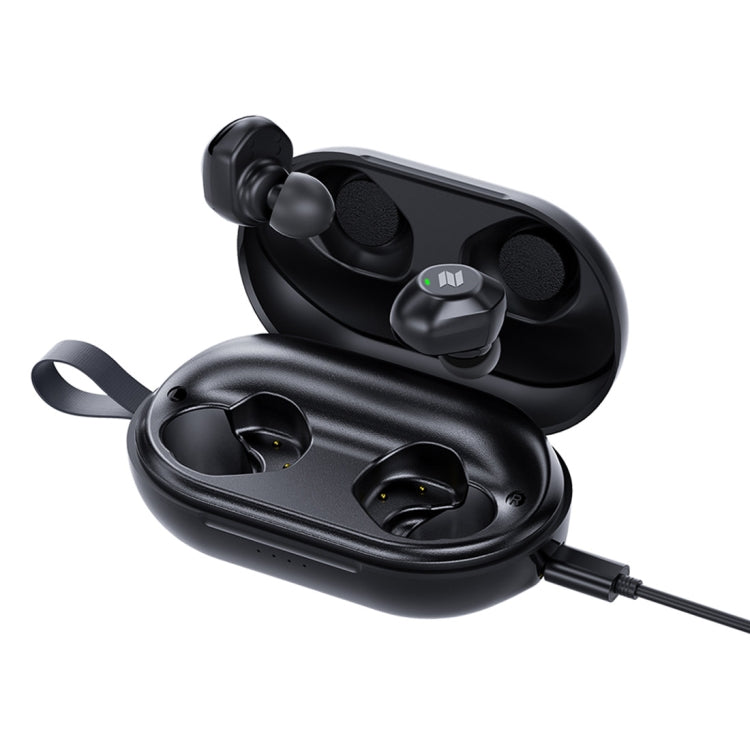 ROCK EB80 Bean TWS Bluetooth 5.0 Wireless Active Noise Cancelling Earphone(Black)