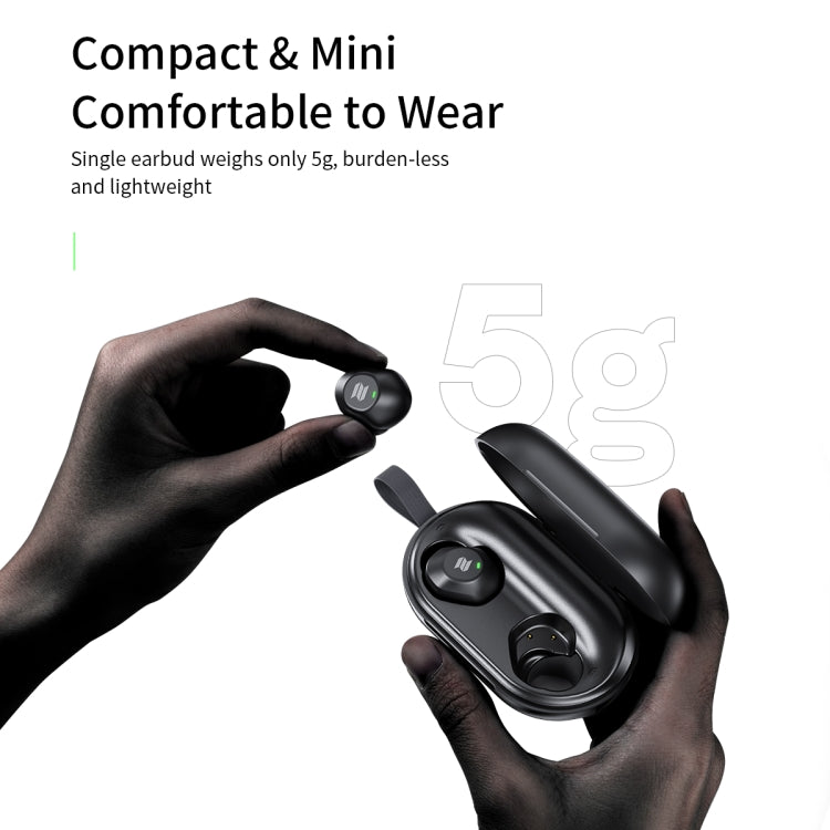 ROCK EB80 Bean TWS Bluetooth 5.0 Wireless Active Noise Cancelling Earphone(Black)