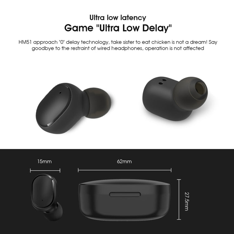 ELEPHONE ElePods 1 Bluetooth 5.0 Intelligent Digital Display Wireless Bluetooth Earphone with Charging Box (Black)
