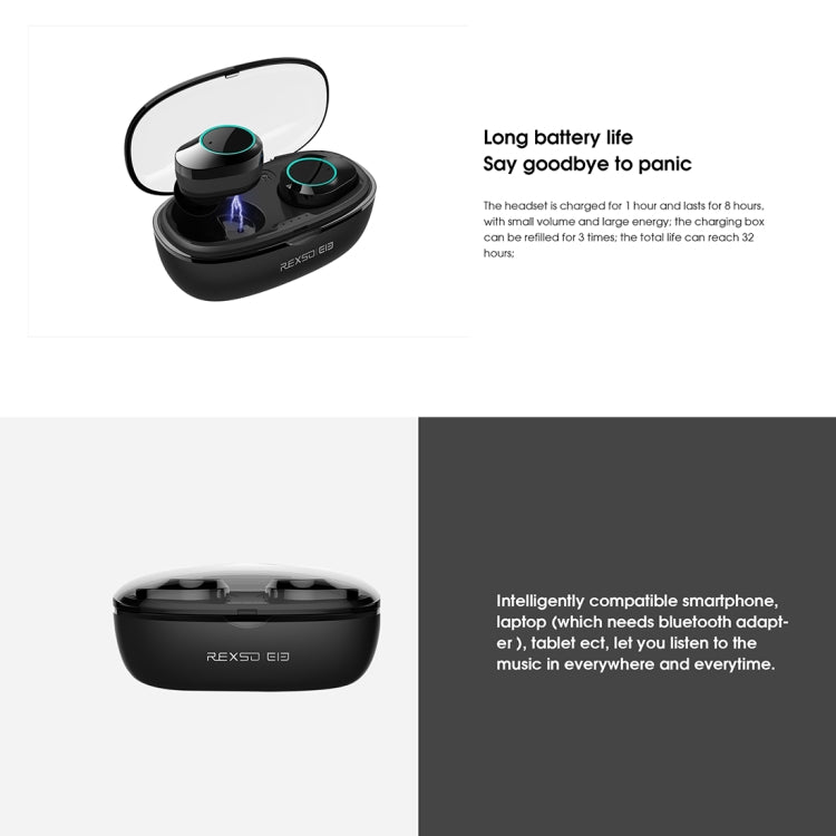 ELEPHONE ElePods 2 Bluetooth 5.0 True Wireless Stereo Bluetooth Earphone with Charging Box (Black)