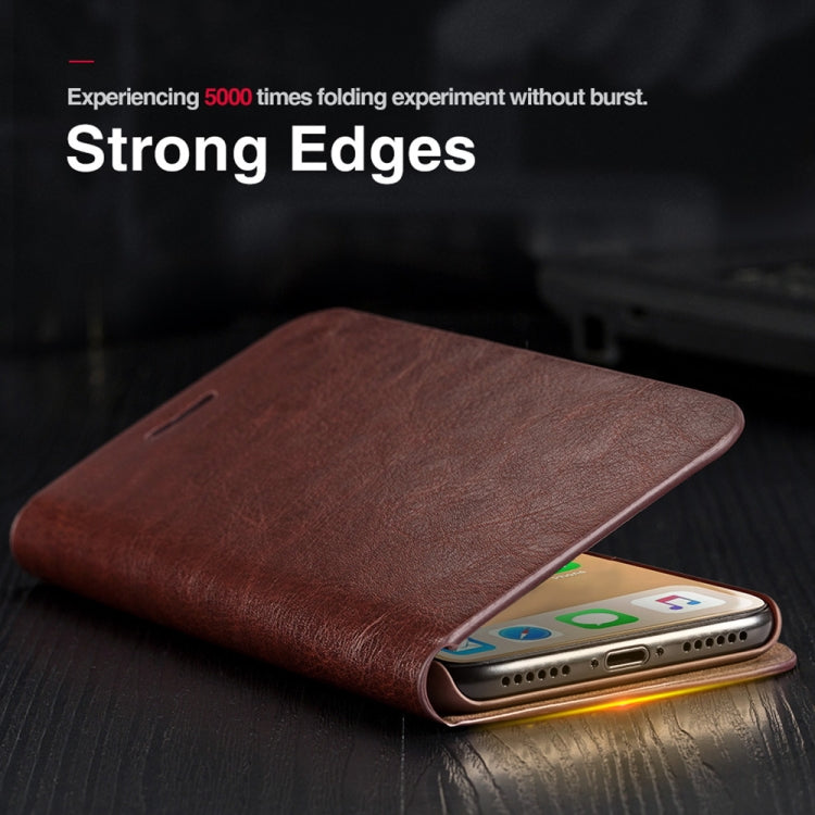 For iPhone X / XS MUSUBO S3 Crazy Horse Texture Horizontal Flip PU Leather Case with Card Slots & Wallet