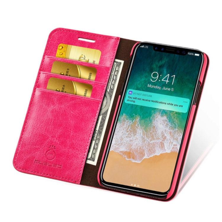 For iPhone X / XS MUSUBO S3 Crazy Horse Texture Horizontal Flip PU Leather Case with Card Slots & Wallet