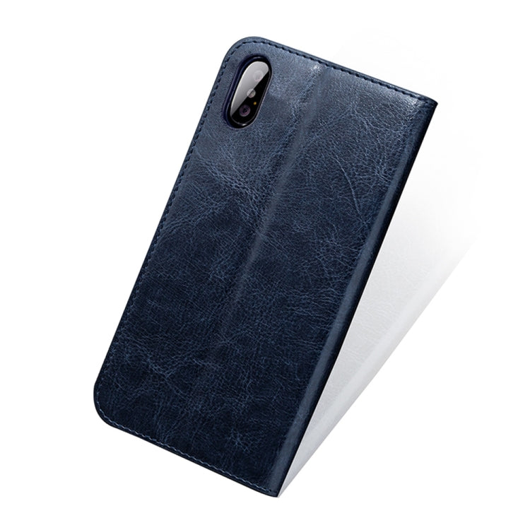 For iPhone X / XS MUSUBO H3 Crazy Horse Texture Horizontal Flip PU Leather Case with Holder & Card Slots & Wallet