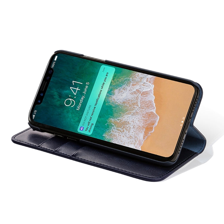 For iPhone X / XS MUSUBO H3 Crazy Horse Texture Horizontal Flip PU Leather Case with Holder & Card Slots & Wallet