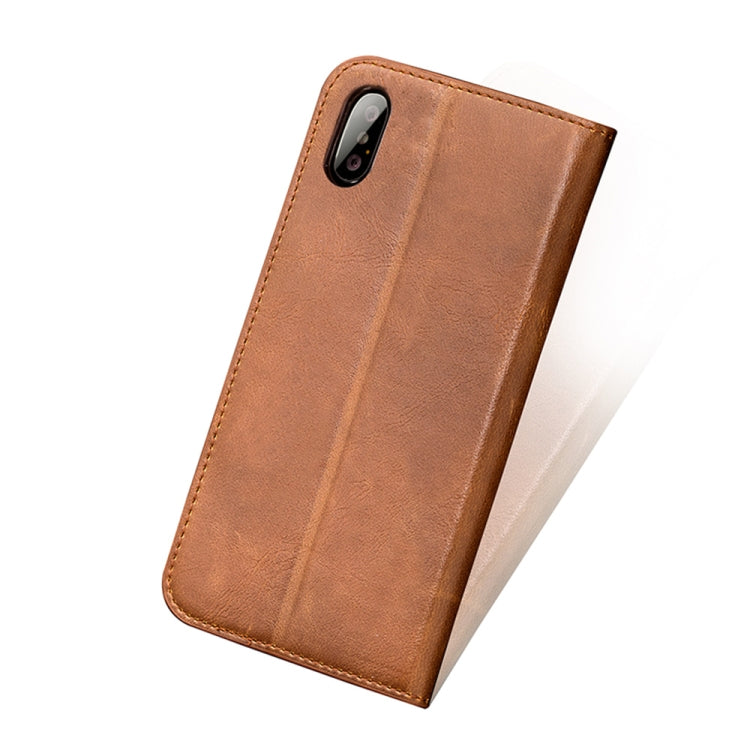 For iPhone X / XS MUSUBO H3 Crazy Horse Texture Horizontal Flip PU Leather Case with Holder & Card Slots & Wallet