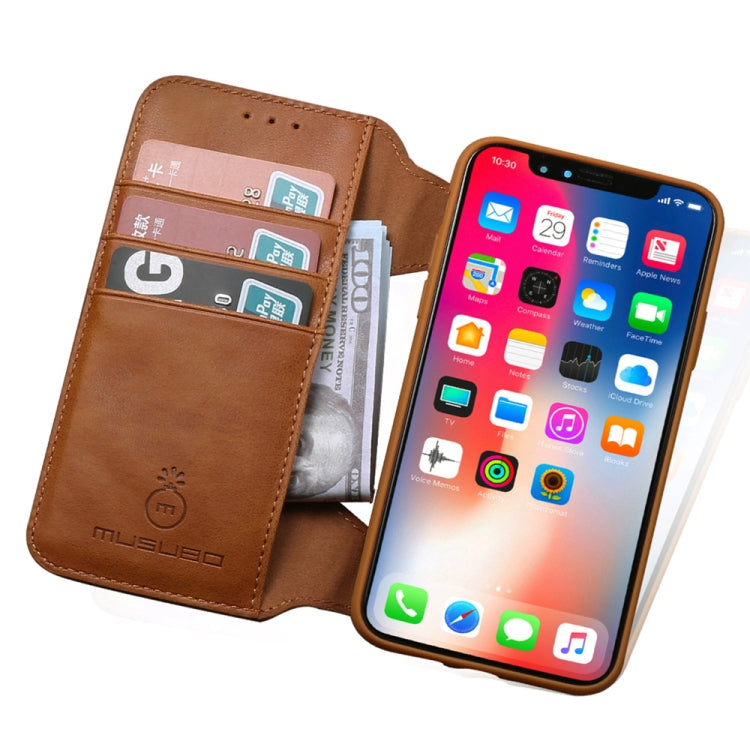 For iPhone X / XS MUSUBO G3 2 in 1 Detachable Horizontal Flip PU Leather Case with Card Slots & Wallet