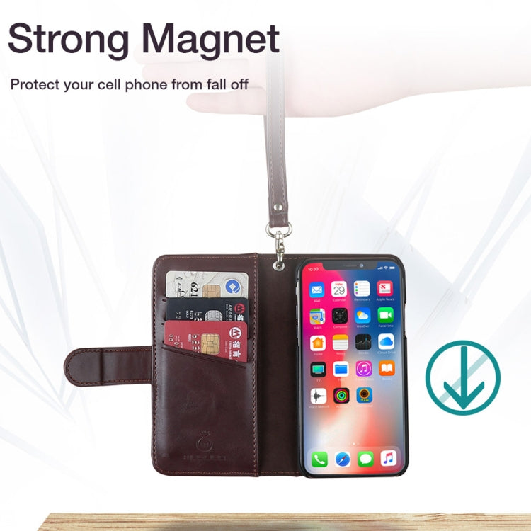 For iPhone X / XS MUSUBO M3 Detachable Horizontal Flip PU Leather Case with Loose-leaf Card Slots & Wallet & Photo Frame & Lanyard