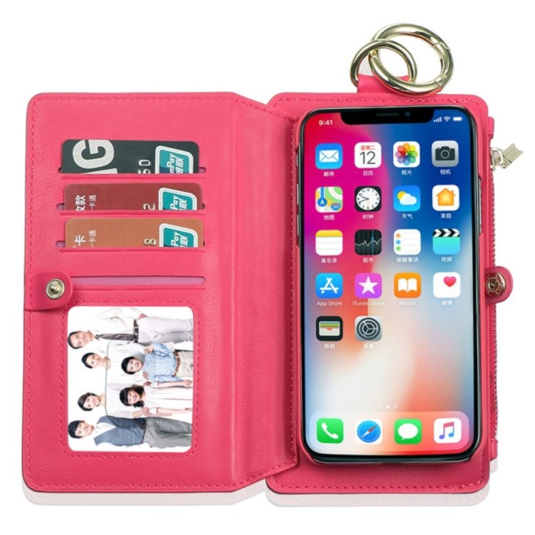 For iPhone X / XS MUSUBO Multi-function Detachable PU Leather Case with 12 Card Slots & Wallet & Photo Frame & Hanging Buckle