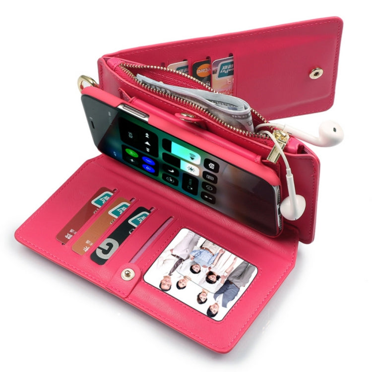 For iPhone X / XS MUSUBO Multi-function Detachable PU Leather Case with 12 Card Slots & Wallet & Photo Frame & Hanging Buckle