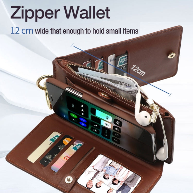 For iPhone X / XS MUSUBO Multi-function Detachable PU Leather Case with 12 Card Slots & Wallet & Photo Frame & Hanging Buckle