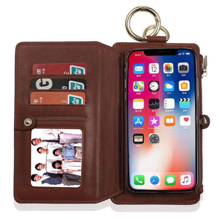 For iPhone X / XS MUSUBO Multi-function Detachable PU Leather Case with 12 Card Slots & Wallet & Photo Frame & Hanging Buckle