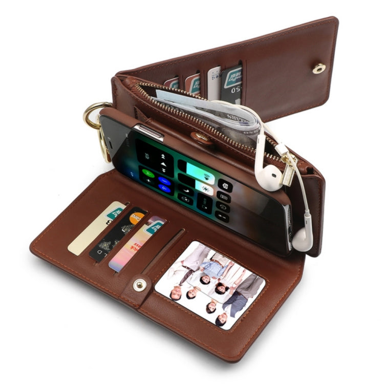 For iPhone X / XS MUSUBO Multi-function Detachable PU Leather Case with 12 Card Slots & Wallet & Photo Frame & Hanging Buckle