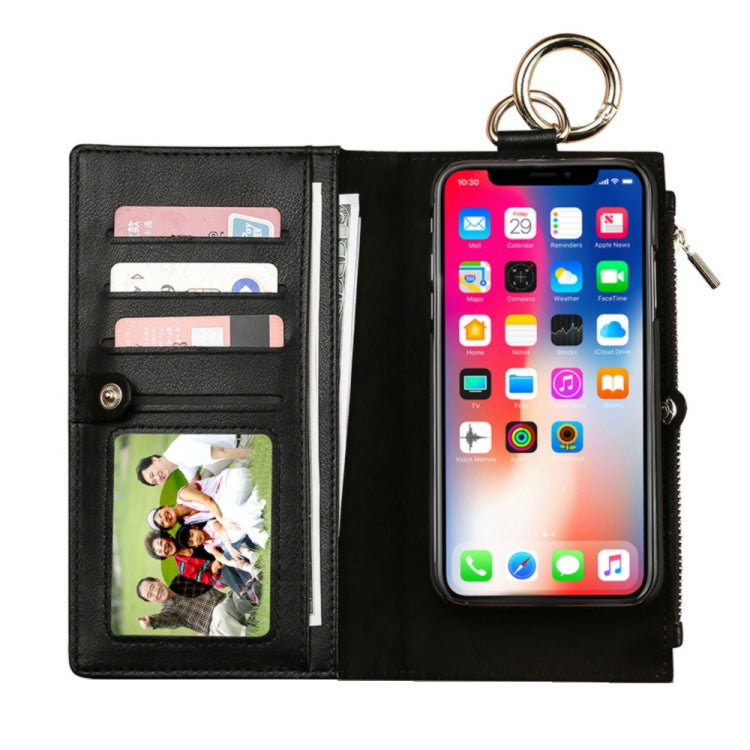 For iPhone X / XS MUSUBO Multi-function Detachable PU Leather Case with Card Slots & Wallet & Photo Frame & Hanging Buckle