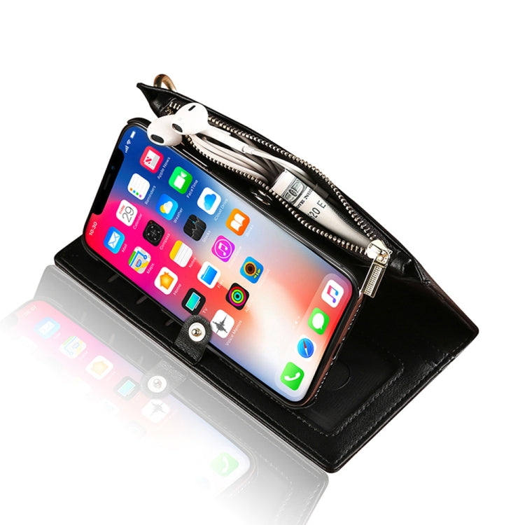 For iPhone X / XS MUSUBO Multi-function Detachable PU Leather Case with Card Slots & Wallet & Photo Frame & Hanging Buckle