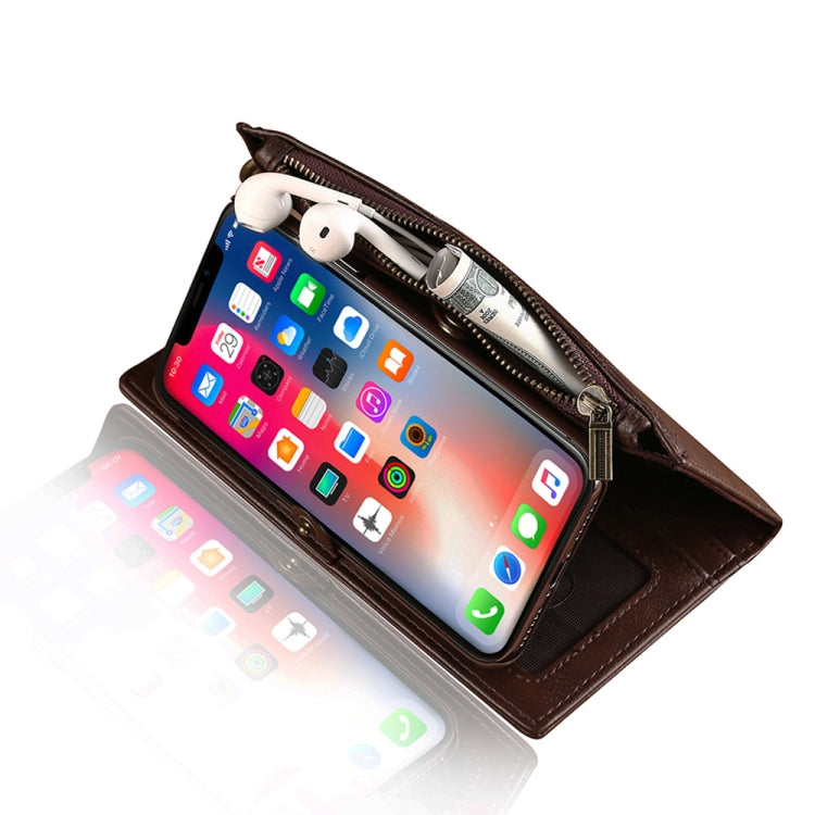 For iPhone X / XS MUSUBO Multi-function Detachable PU Leather Case with Card Slots & Wallet & Photo Frame & Hanging Buckle