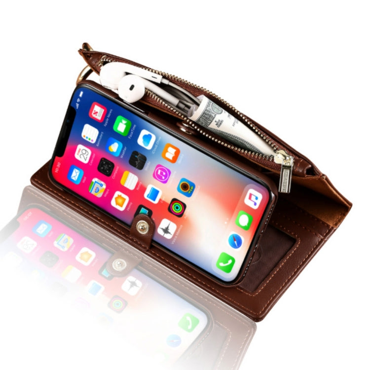For iPhone X / XS MUSUBO Multi-function Detachable PU Leather Case with Card Slots & Wallet & Photo Frame & Hanging Buckle