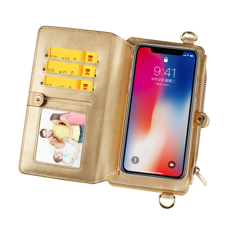 For iPhone X / XS MUSUBO Multi-function Detachable PU Leather Case & Shoulder Bag with Card Slots & Wallet & Photo Frame & Lanyard