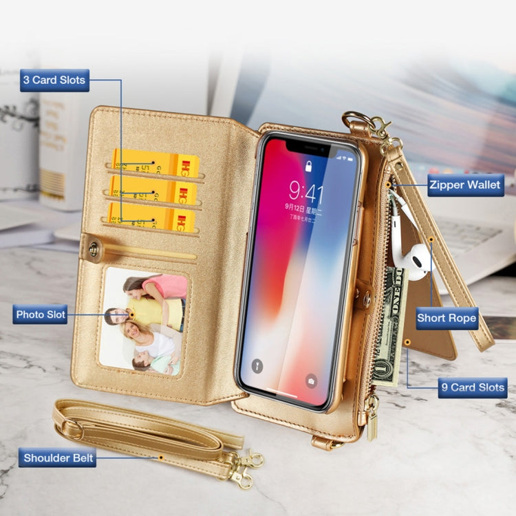 For iPhone X / XS MUSUBO Multi-function Detachable PU Leather Case & Shoulder Bag with Card Slots & Wallet & Photo Frame & Lanyard