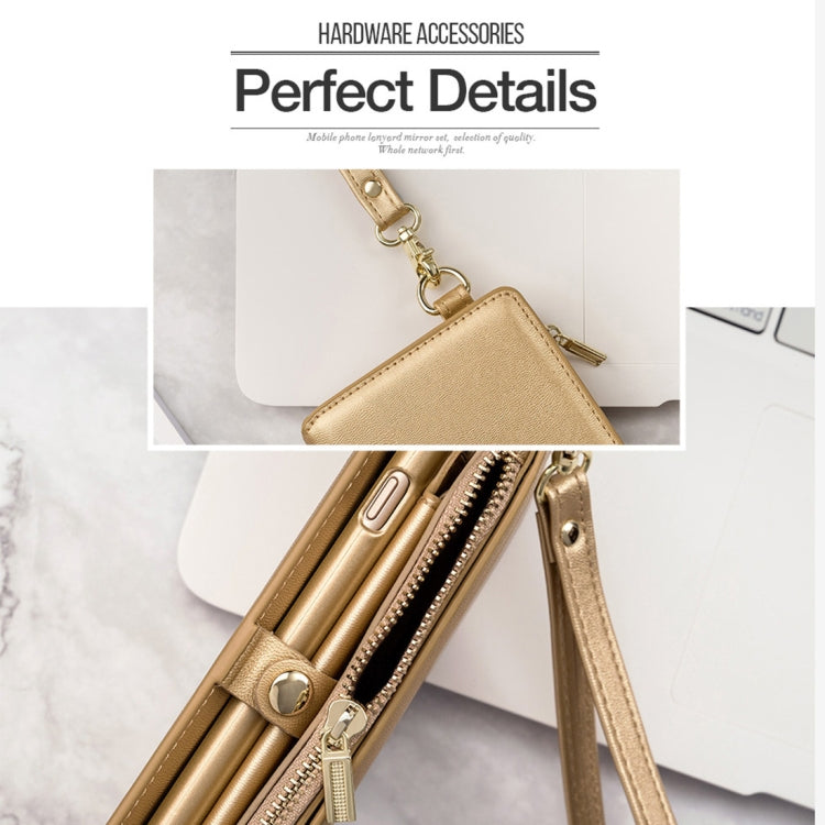 For iPhone X / XS MUSUBO Multi-function Detachable PU Leather Case & Shoulder Bag with Card Slots & Wallet & Photo Frame & Lanyard