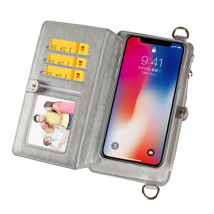 For iPhone X / XS MUSUBO Multi-function Detachable PU Leather Case & Shoulder Bag with Card Slots & Wallet & Photo Frame & Lanyard