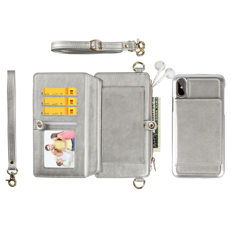 For iPhone X / XS MUSUBO Multi-function Detachable PU Leather Case & Shoulder Bag with Card Slots & Wallet & Photo Frame & Lanyard