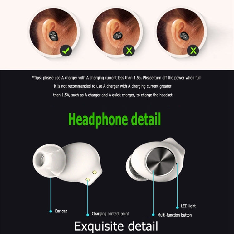 L18 Wireless Bluetooth 5.0 TWS Stereo Earphone with Charging Box, For iPhone, Galaxy, Huawei, Xiaomi, HTC and Other Smartphones