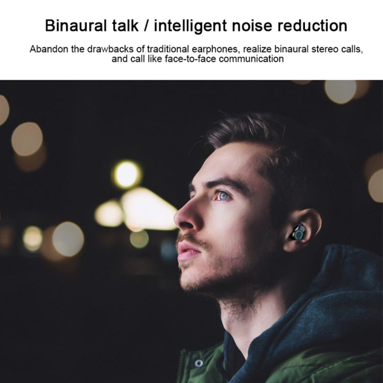 TWS-X8 IPX7 Waterproof Wireless Bluetooth 5.0 Stereo Earphone with 1000mAh Charging Bin, For iPhone, Galaxy, Huawei, Xiaomi, HTC and Other Smartphones