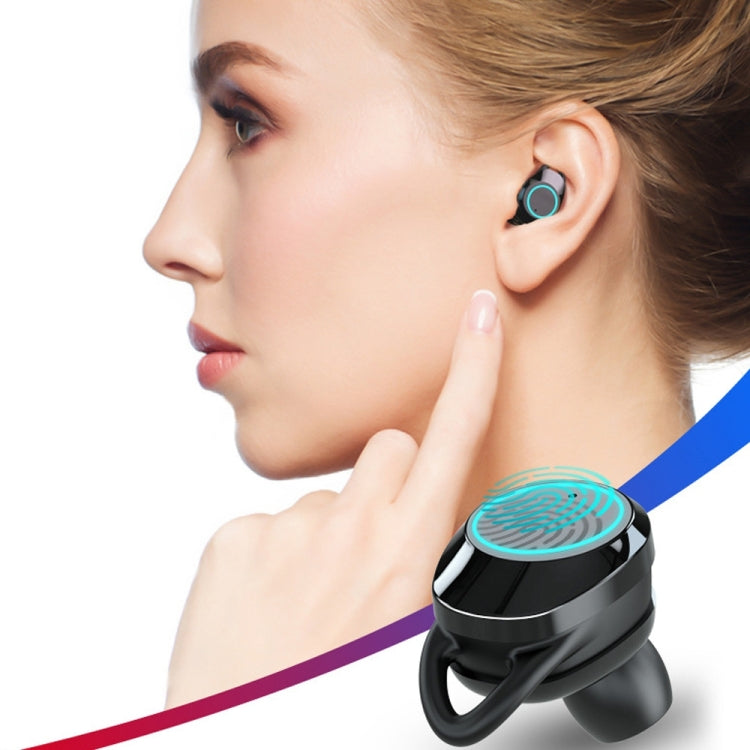 TWS-X8 IPX7 Waterproof Wireless Bluetooth 5.0 Stereo Earphone with 1000mAh Charging Bin, For iPhone, Galaxy, Huawei, Xiaomi, HTC and Other Smartphones