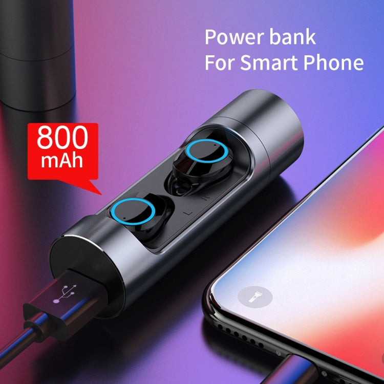 TWS-X8 IPX7 Waterproof Wireless Bluetooth 5.0 Stereo Earphone with 1000mAh Charging Bin, For iPhone, Galaxy, Huawei, Xiaomi, HTC and Other Smartphones