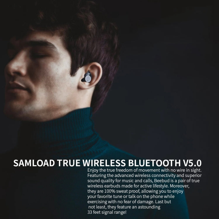 TWS-X8 IPX7 Waterproof Wireless Bluetooth 5.0 Stereo Earphone with 1000mAh Charging Bin, For iPhone, Galaxy, Huawei, Xiaomi, HTC and Other Smartphones