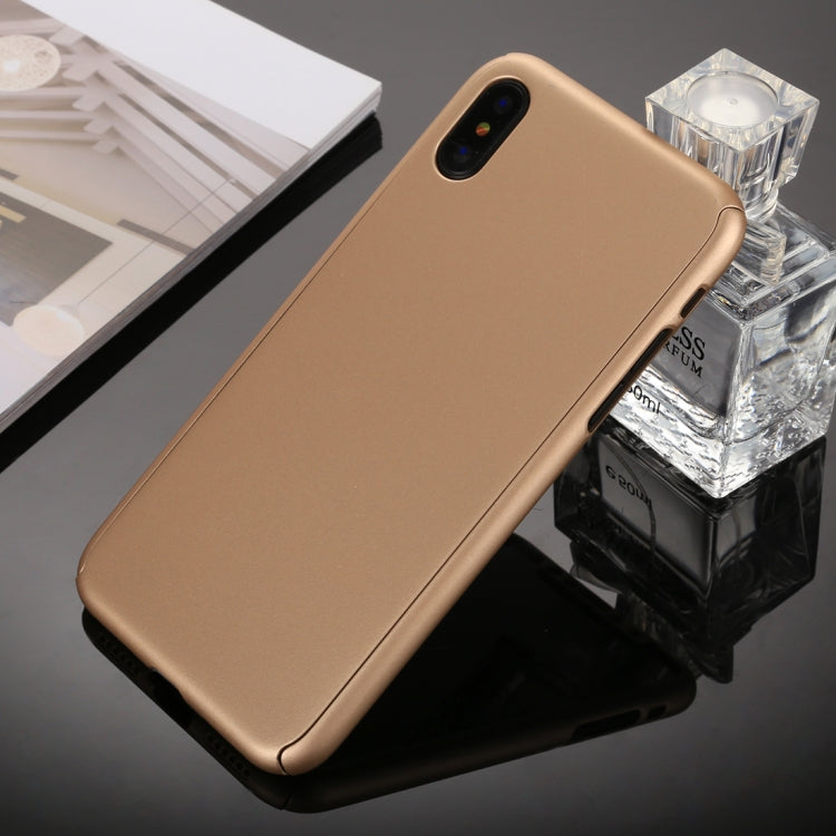 For iPhone XS 360 Degrees Full Coverage Detachable PC Case with Tempered Glass Film