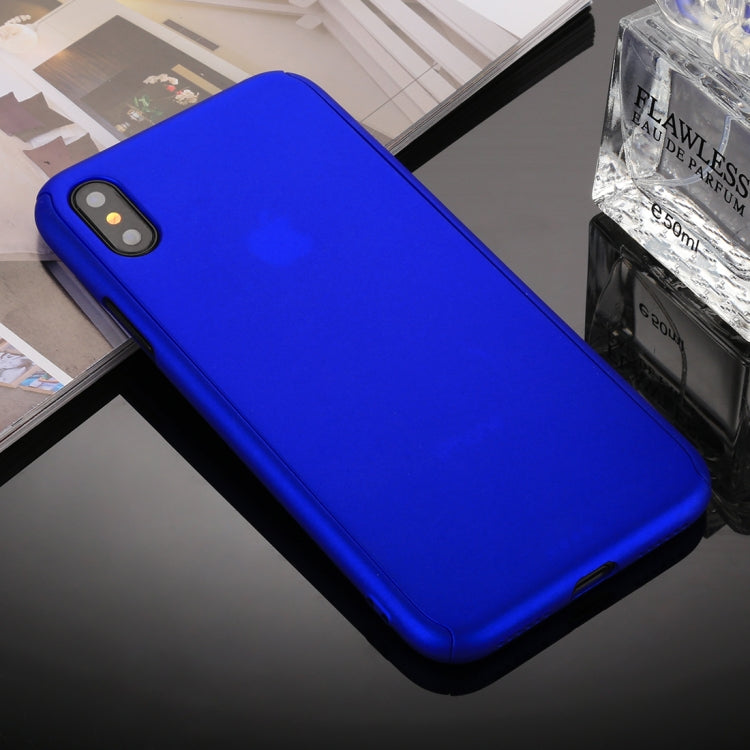 For iPhone XS 360 Degrees Full Coverage Detachable PC Case with Tempered Glass Film
