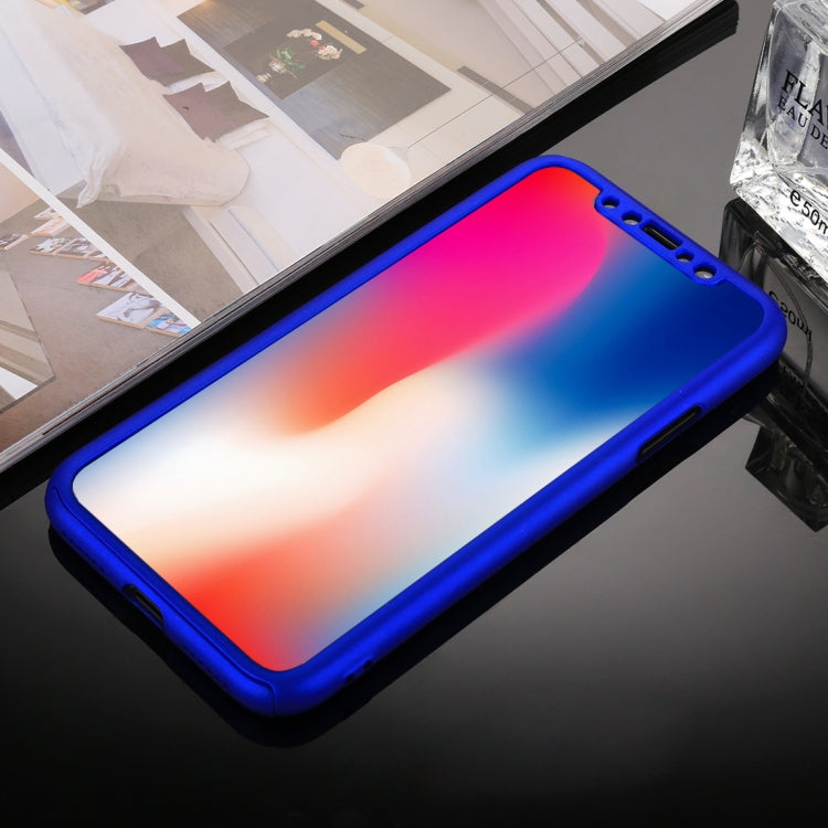 For iPhone XS 360 Degrees Full Coverage Detachable PC Case with Tempered Glass Film